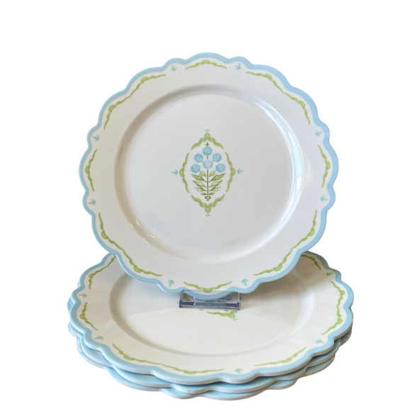 Lillian August French Farmhouse Floral Melamine Dinner Plates 11in Set of 4 New - Picture 15 of 15